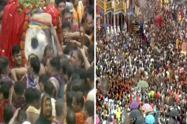 पुरी में जगन्नाथ रथयात्रा में भगदड़, दम घुटने से एक की मौत, 100 के करीब घायल, भारी बारिश के बीच लाखों लोग मौजूद